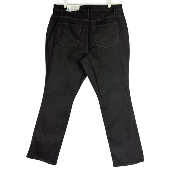 CJ Banks Women Classic Barely Boot Everyday Stretch Black Denim Jeans Sz 16W NWT - Picture 2 of 12